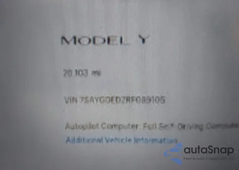 2024 Tesla Model Y Long Range Dual Motor All-Wheel Drive/Rwd из США, поврежденный, VIN 7SAYGDED2RF089105